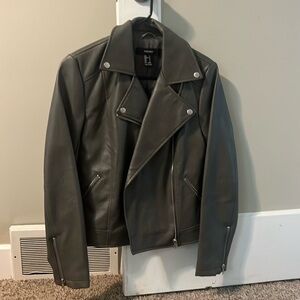 Gray Leather Jacket
